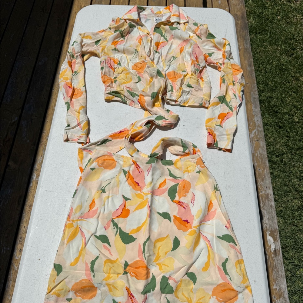 Rhythm Floral Scarf in Orange and Yellow